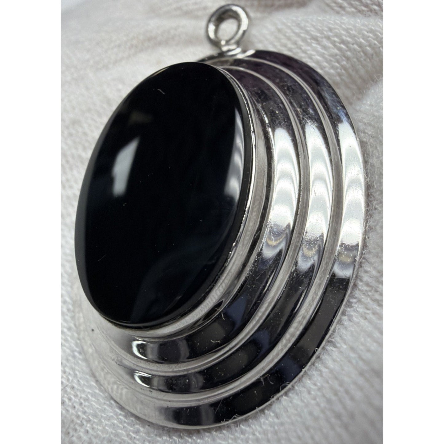 MCM A&Z Sterling Hayward STG Black Onyx Pendant Ribbed Read As-Is