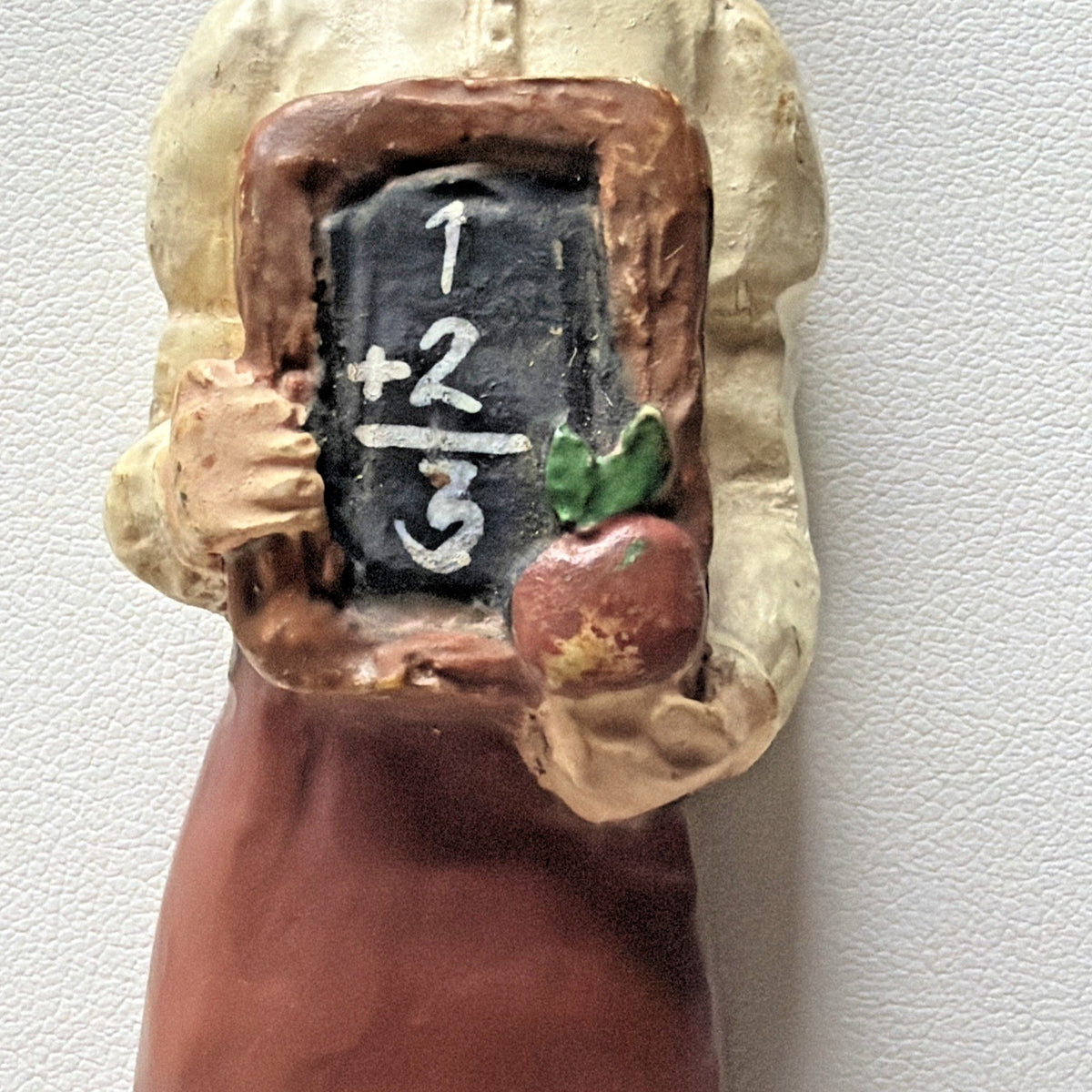 Folk Art Kurt S Adler Teacher Chalk Board Figurine Apple Christmas Ornament