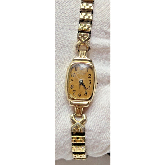 Old S&W Hamilton 14k Gold Filled 17 Jewel Wrist Watch Speidel Stretch Band As Is