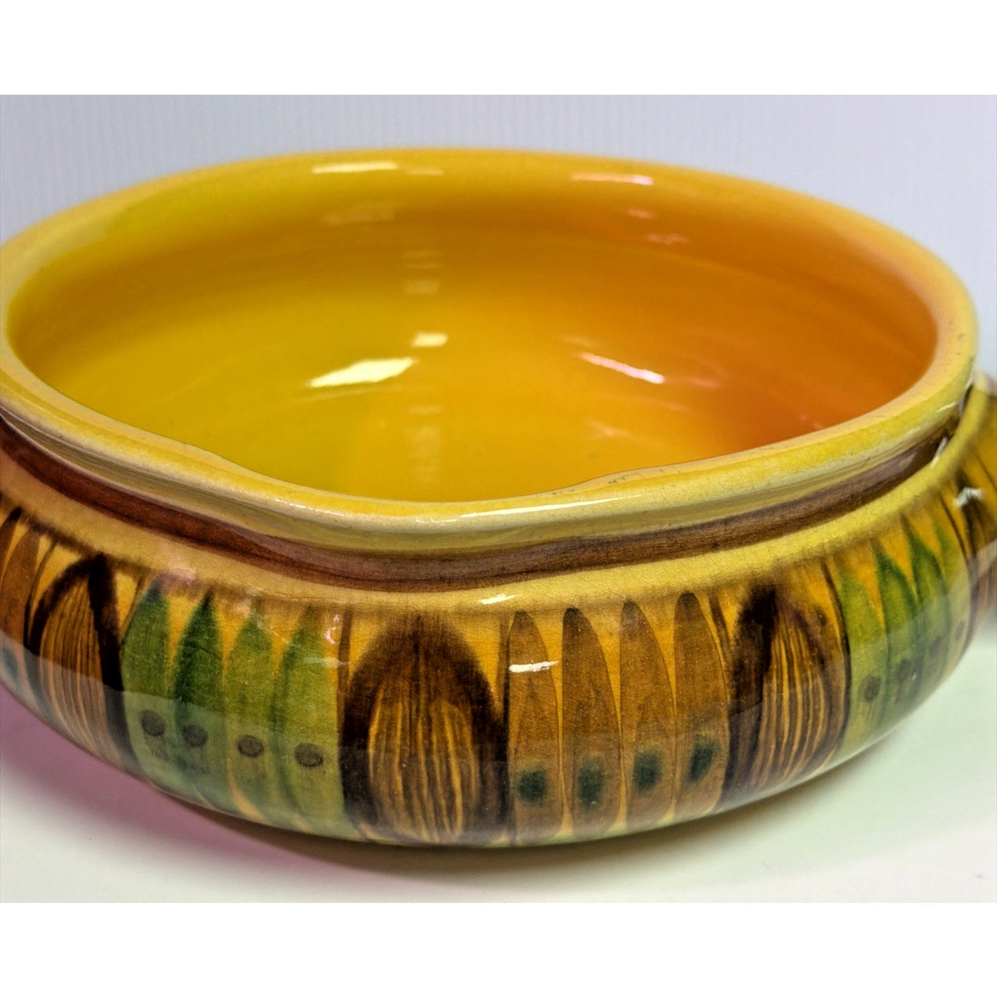 MCM Swiss Stoneware Serving Fondue Pot Skillet Glazed As Is