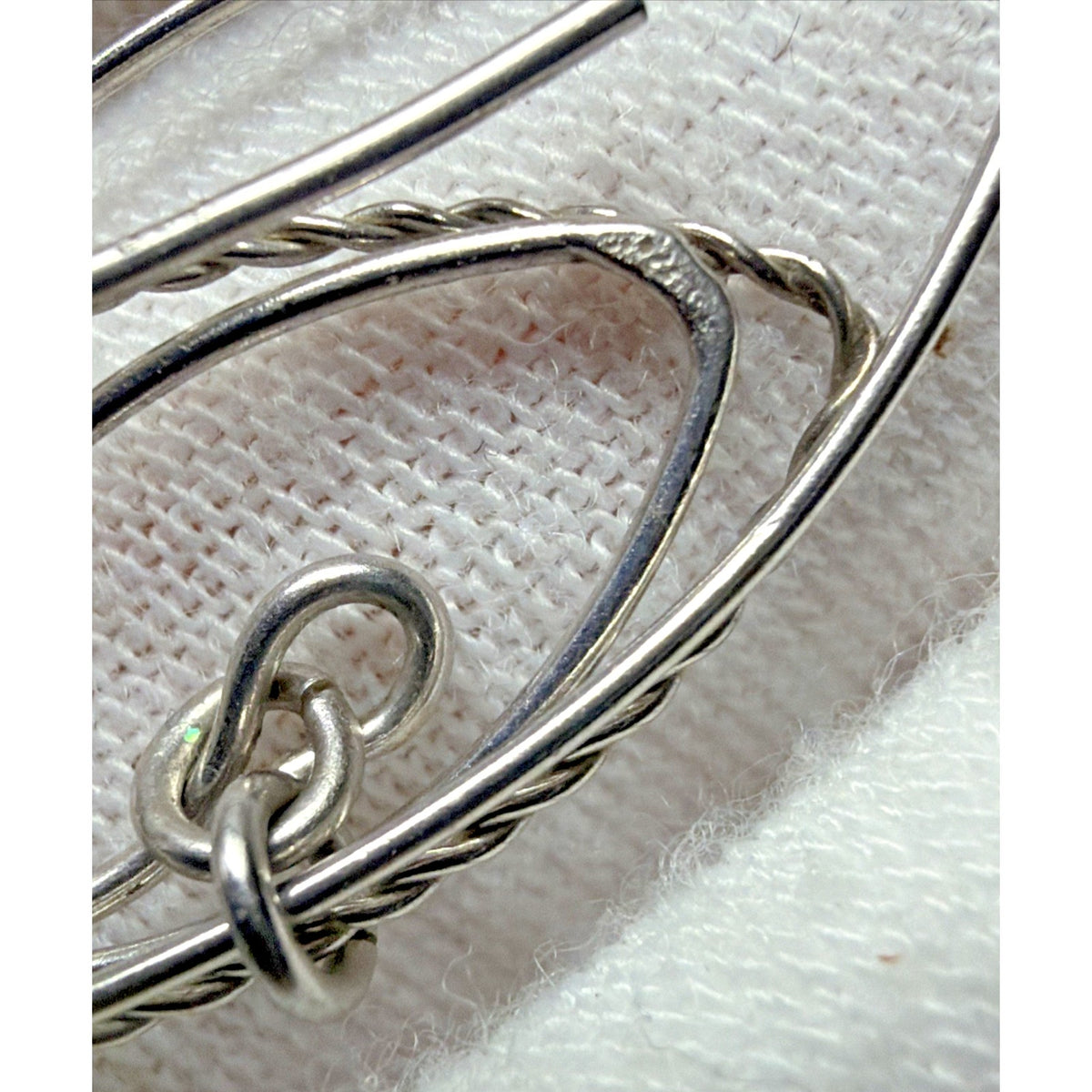 Modernist Sterling Silver Triple Hoop Dangle Drop Earrings Teardrop Elongated