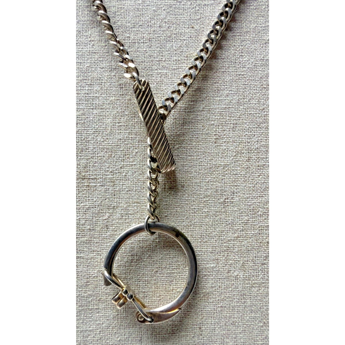 Vintage Pocket Watch Chain Clip Money Watch Holder Cuban Link As Is