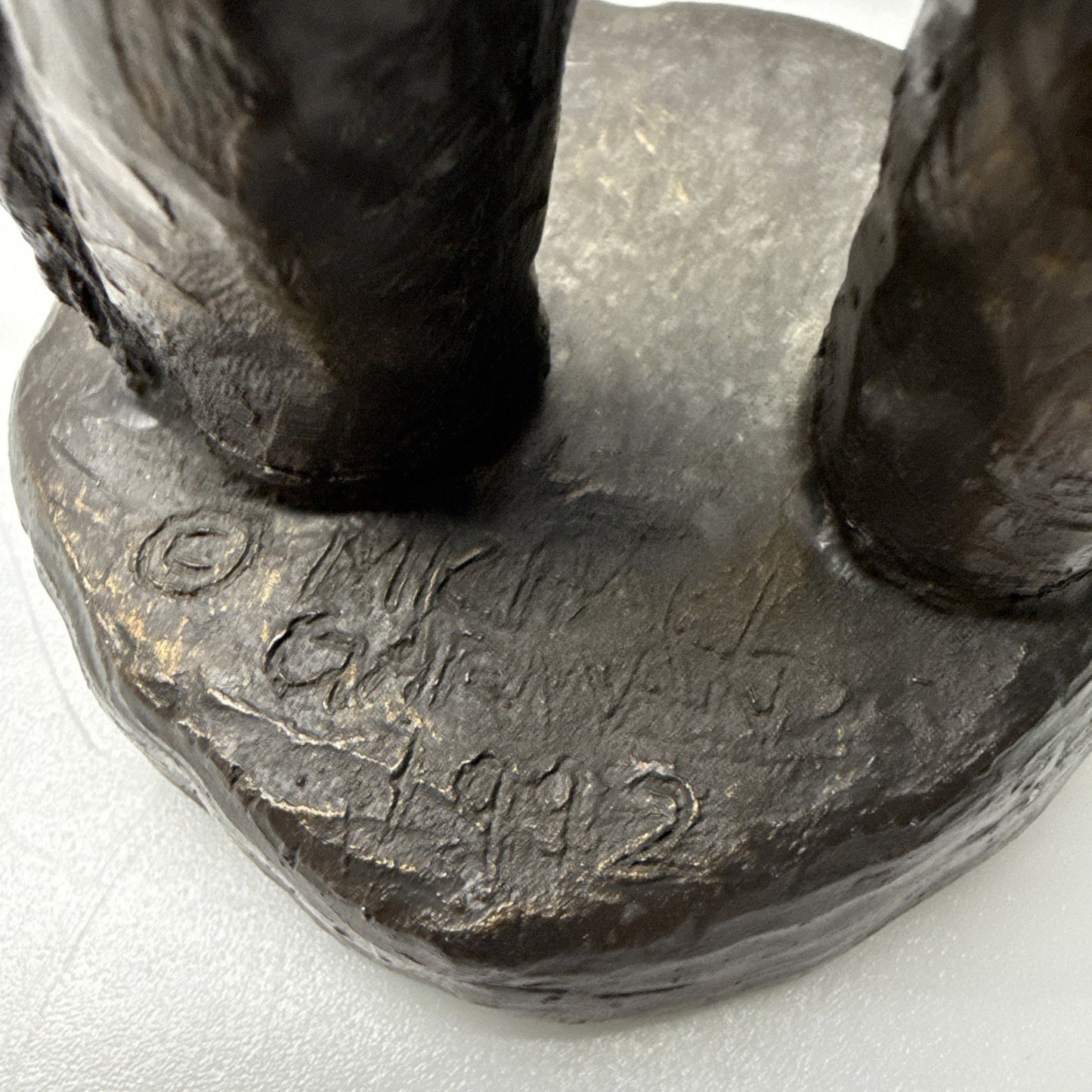 Vintage Michael Garman Sculpture 048 Bronzetone Chief Native Signed As Is