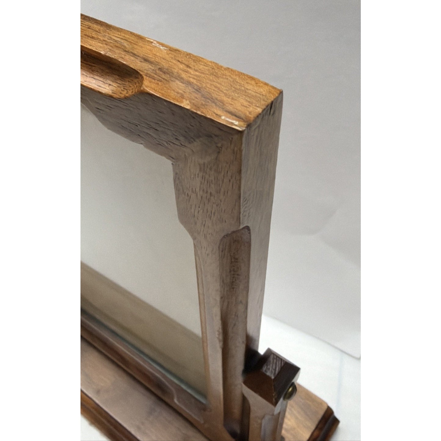 Art Deco Hand Made Dreesman Wood Tabletop Swivel Swing Tilt Picture Frame As Is