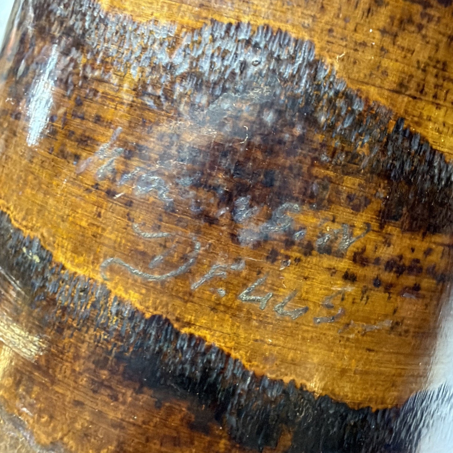 Antique Adirondack Souvenir Wood Turned Vase Bark Native American WI Dells As Is