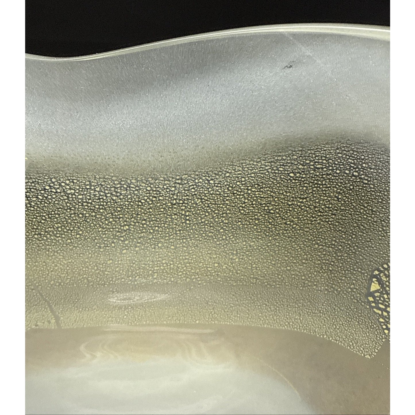 Murano Contemporary Rialto Acidato Gold Leaf Band Glass Vase Vessel Clear As-Is