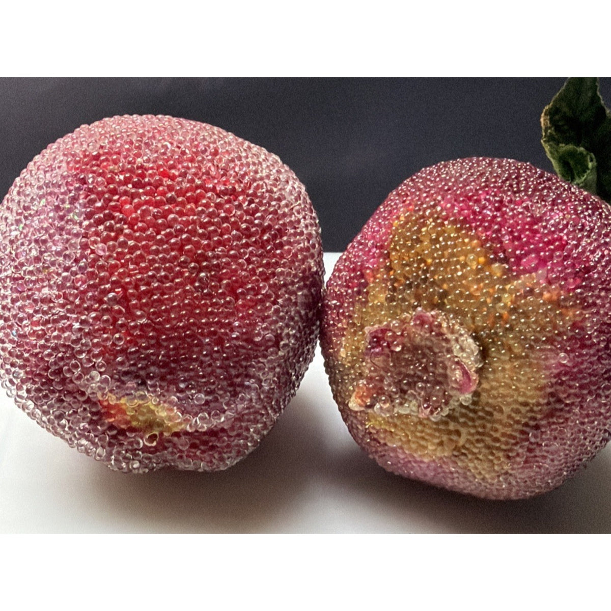 Vintage Lot of 6 Glass Beaded Fruit Apple Pear Pomegranate As Is