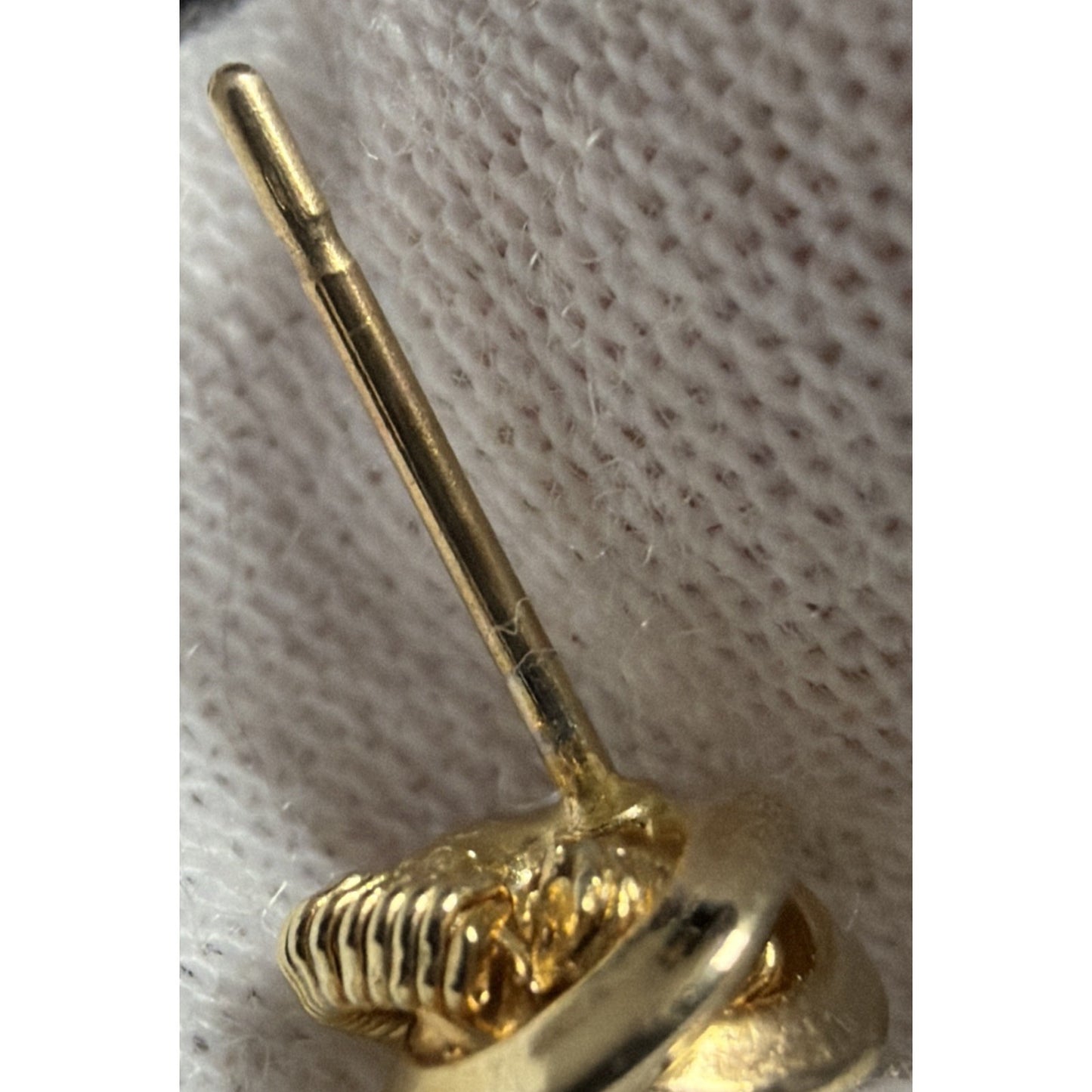 Vintage Gold Plate Love Knot Earrings Textured Smooth Twisted Rope Stud Post