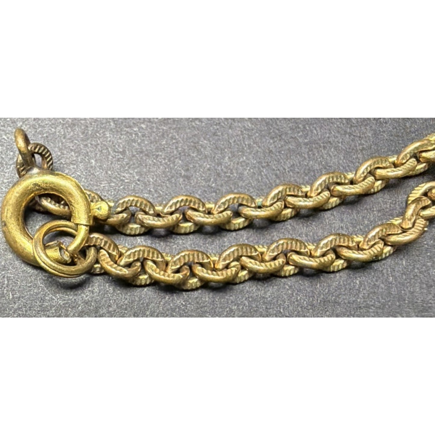 Victorian Edwardian Textured Links GF Chain Necklace As Is