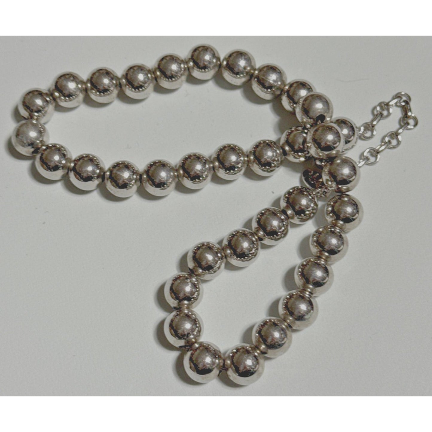 Vintage Vendome Jewelry Silver Ball Bead Necklace Chain Adjustable