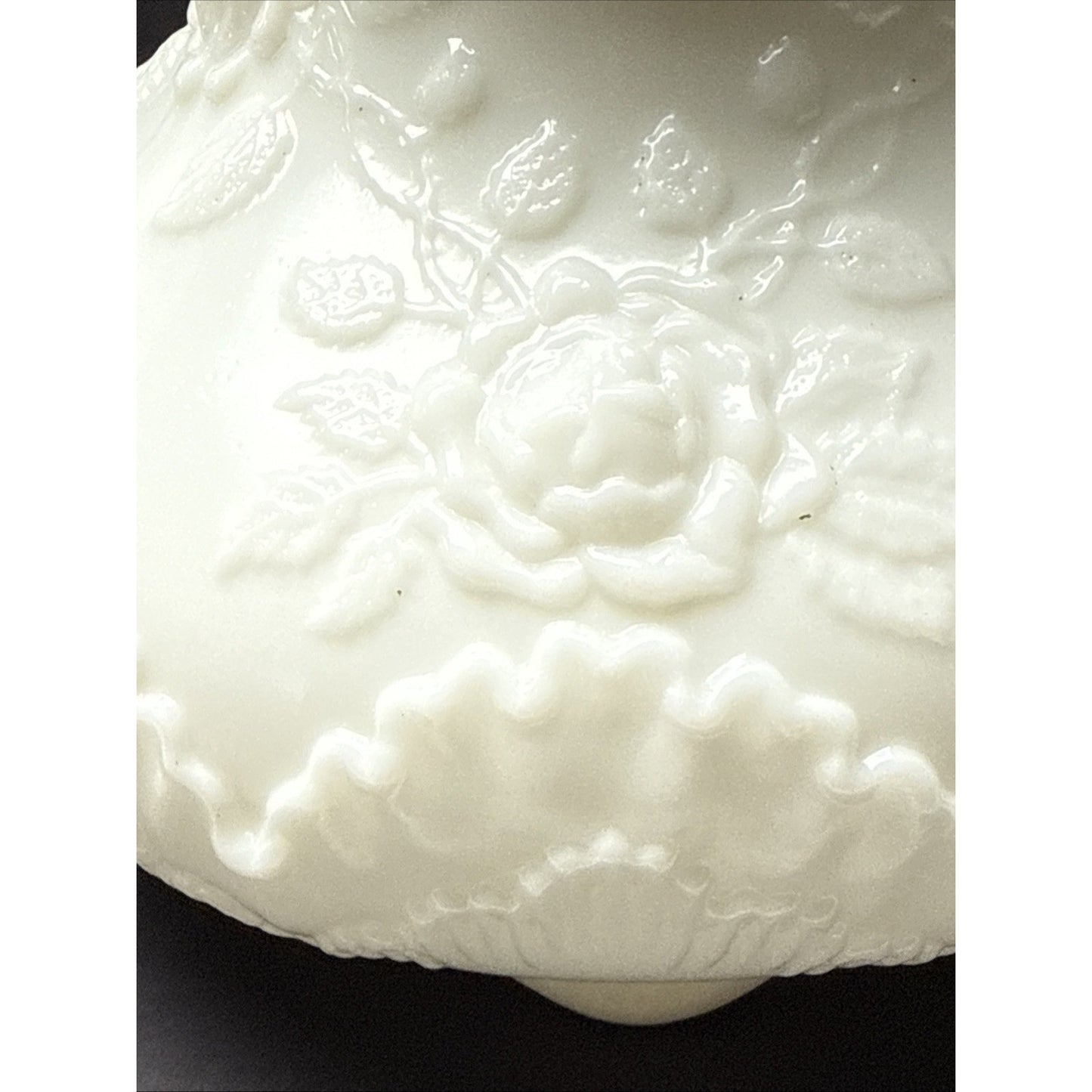 EAPG Dithridge Colonial OMN Rose Wreath Milk Glass Rose Wreath Lamp Base As-Is