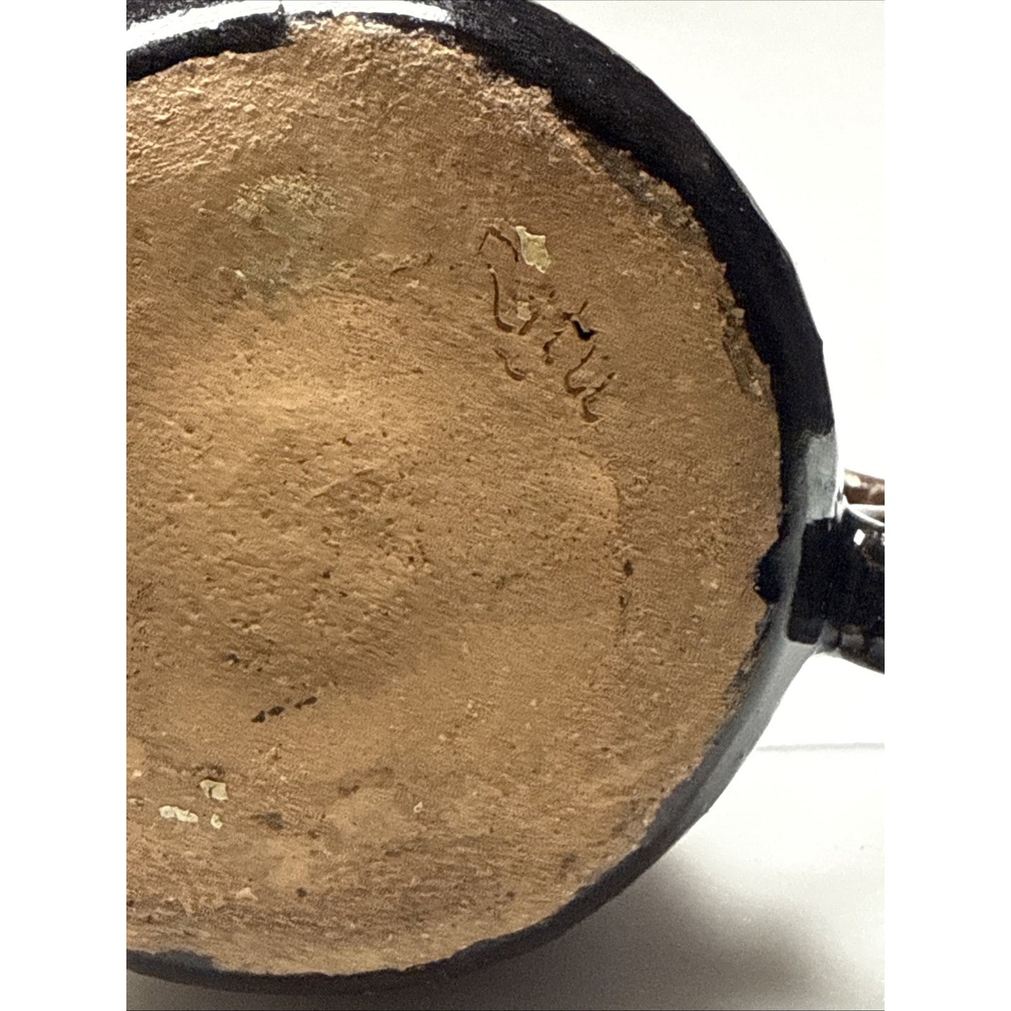 Studio Art Pottery Zoomorphic Clay Glazed Pitcher Mug Handle Signed Mug Spooner