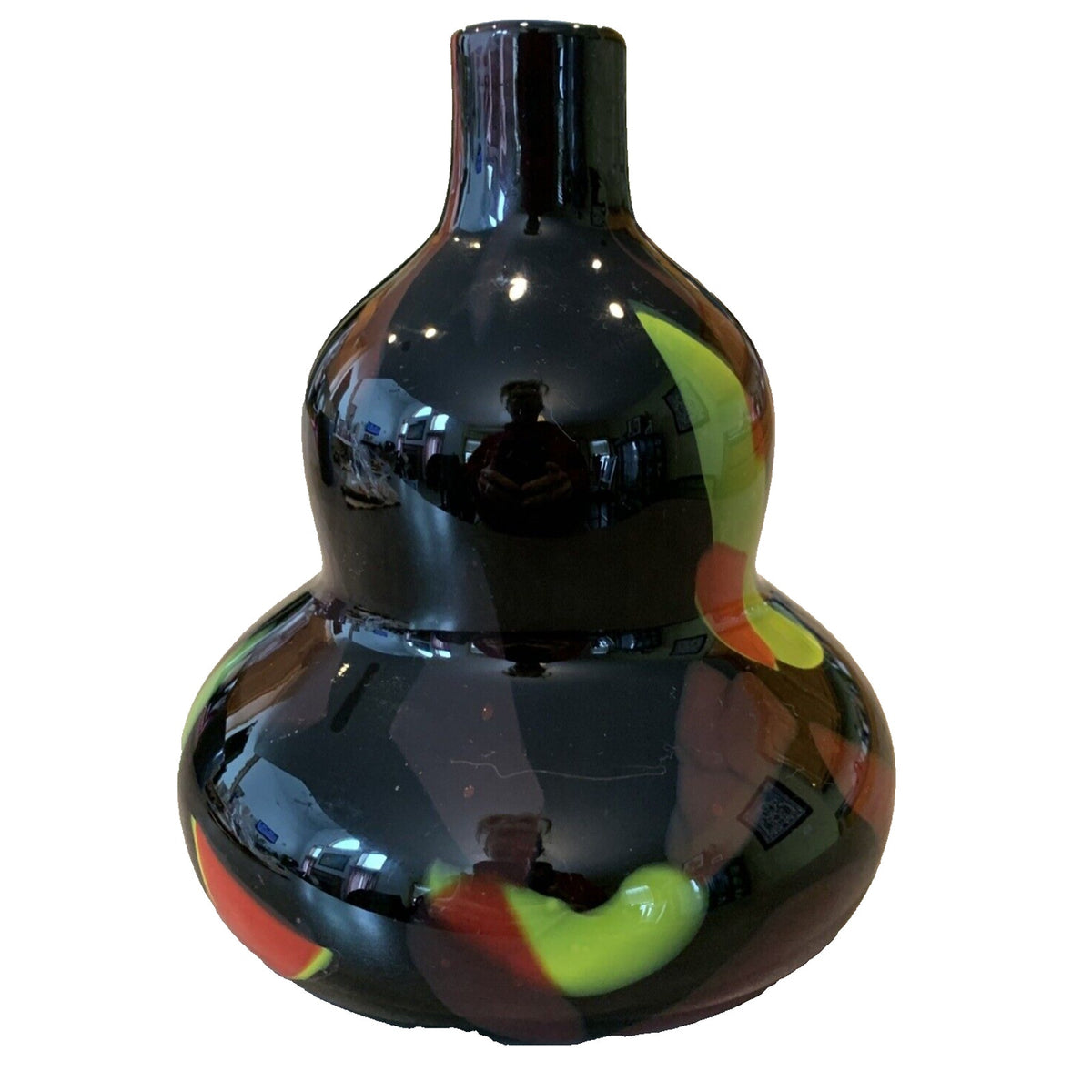 Vintage Murano Glassware Art Glass Vase Sommerso Abstract Double Gourd Shape
