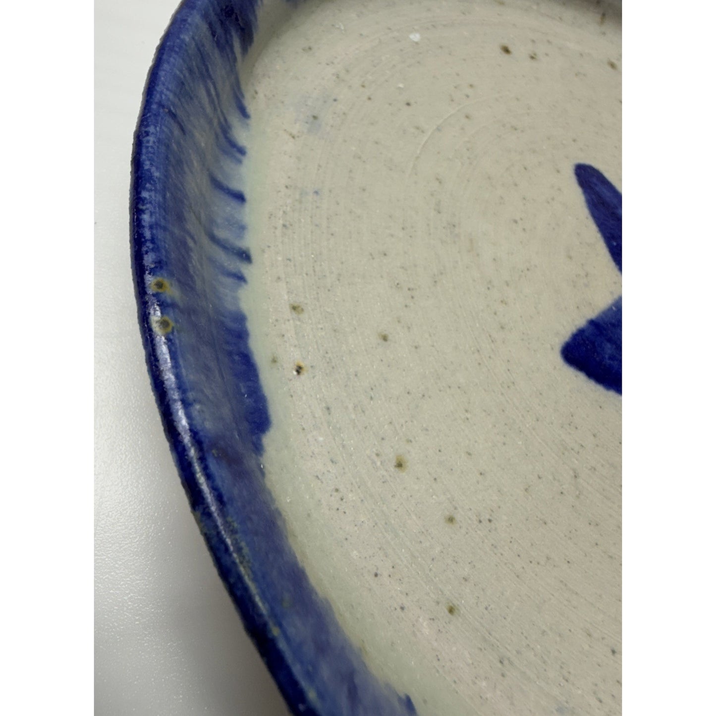 Vintage Lot of 2 HMN Art Pottery Star Platter Plate Bowls Stoneware Blue