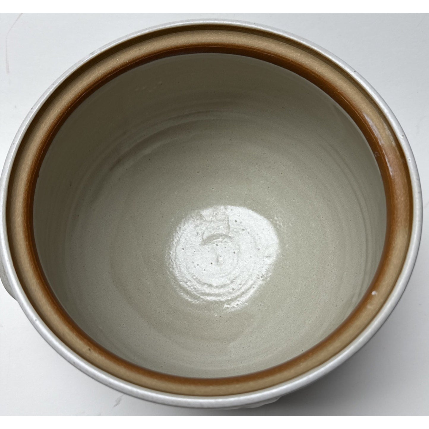 Noble Studio Art Pottery Casserole Lidded Trillium Blue White Handles