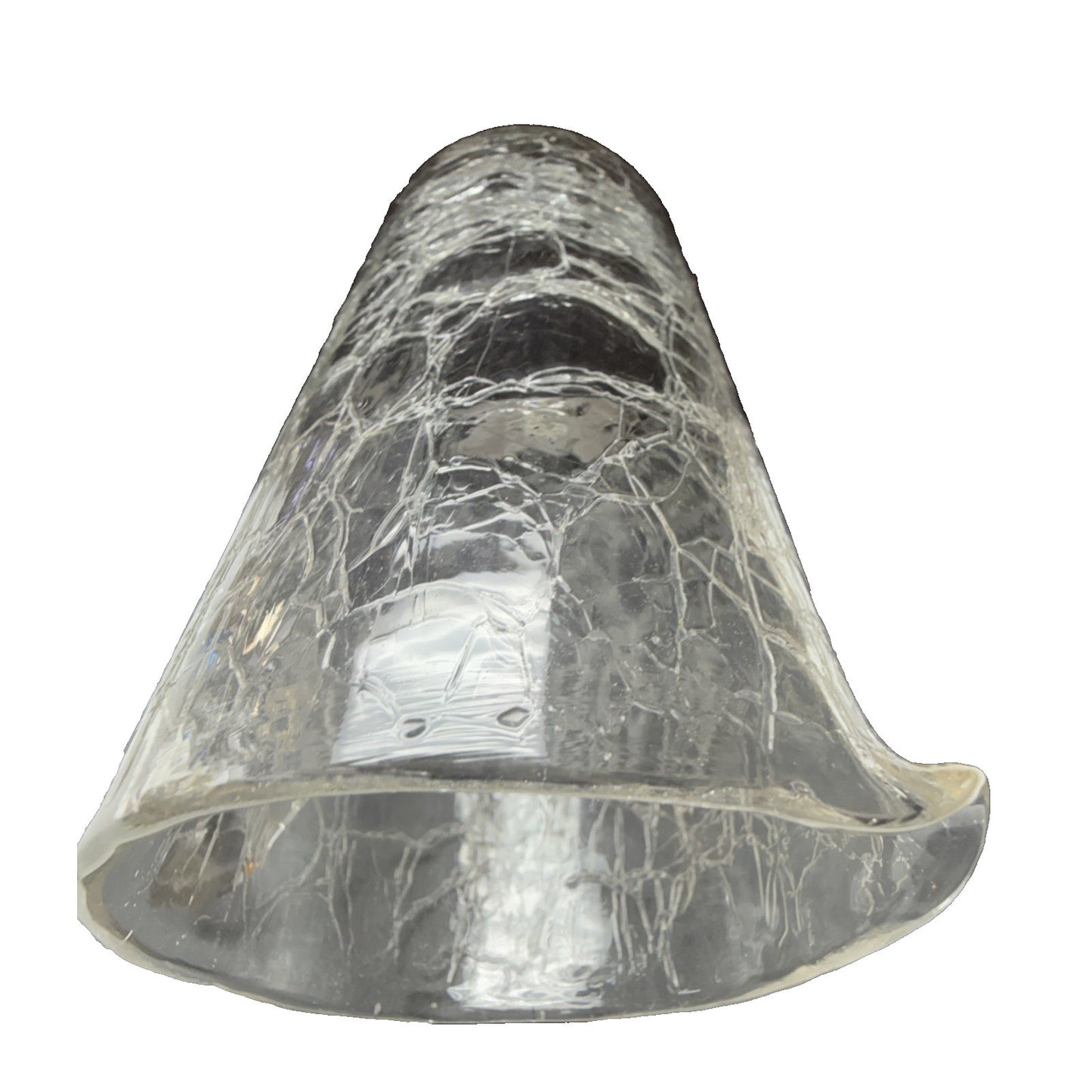 Victorian Kralik Loetz Moser Art Nouveau Glass Pitcher Jug Clear Crackle Ribbed