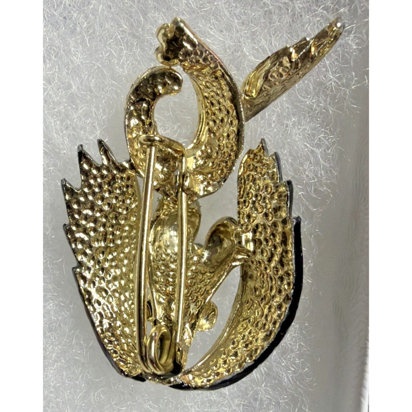 Vtg Gold Tone Metal Prancing Dancing Poodle Dog Brooch Polka Dot Painted Enamel