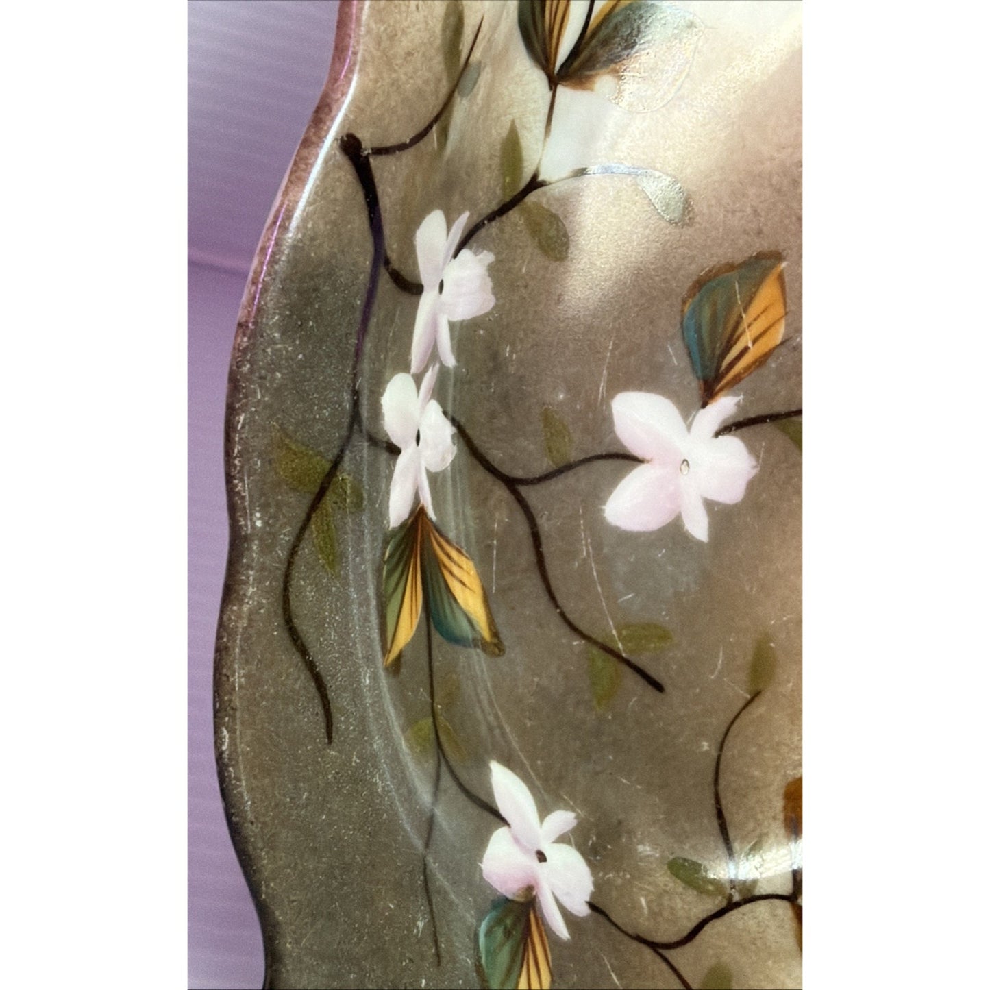 Antique Vanity Trinket Tray Depon Prussia Hand Painted Erdmann Schlegelmilch