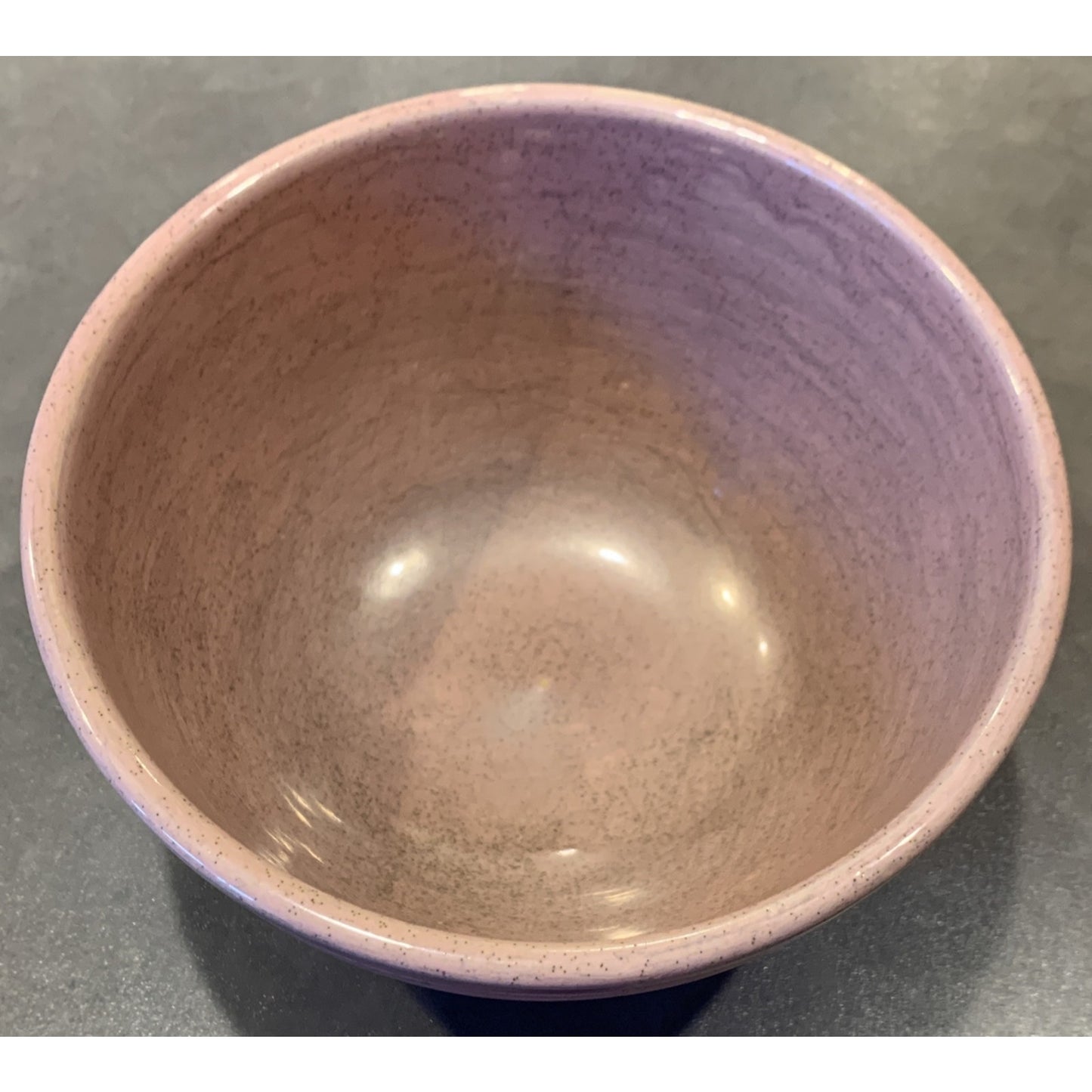 Vtg McCoy Pottery Pink Mixing Bowl Speckled Ribbed Beehive As Is