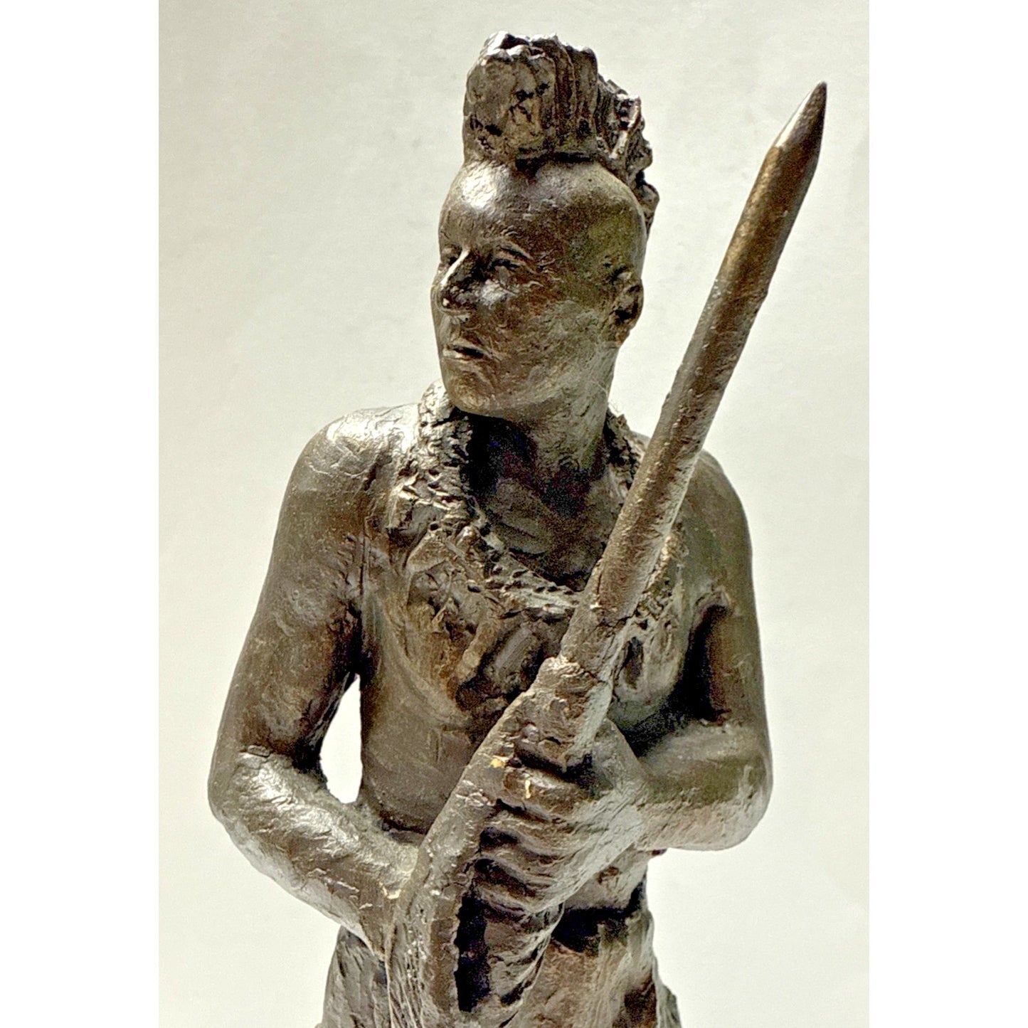 Vintage Michael Garman Sculpture 049 Bronzetone Spirit of Plains Signed As Is