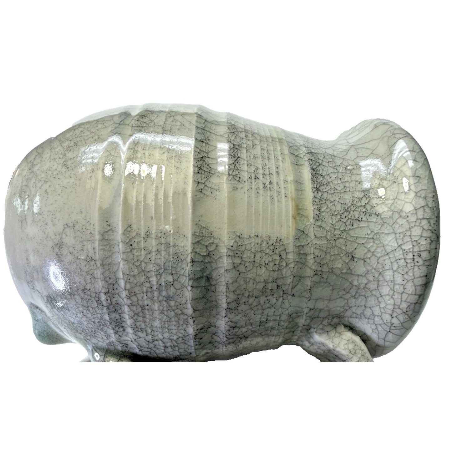 L Taylor Studio Art Pottery Large Celadon Green Crackle Glaze Mug Banded