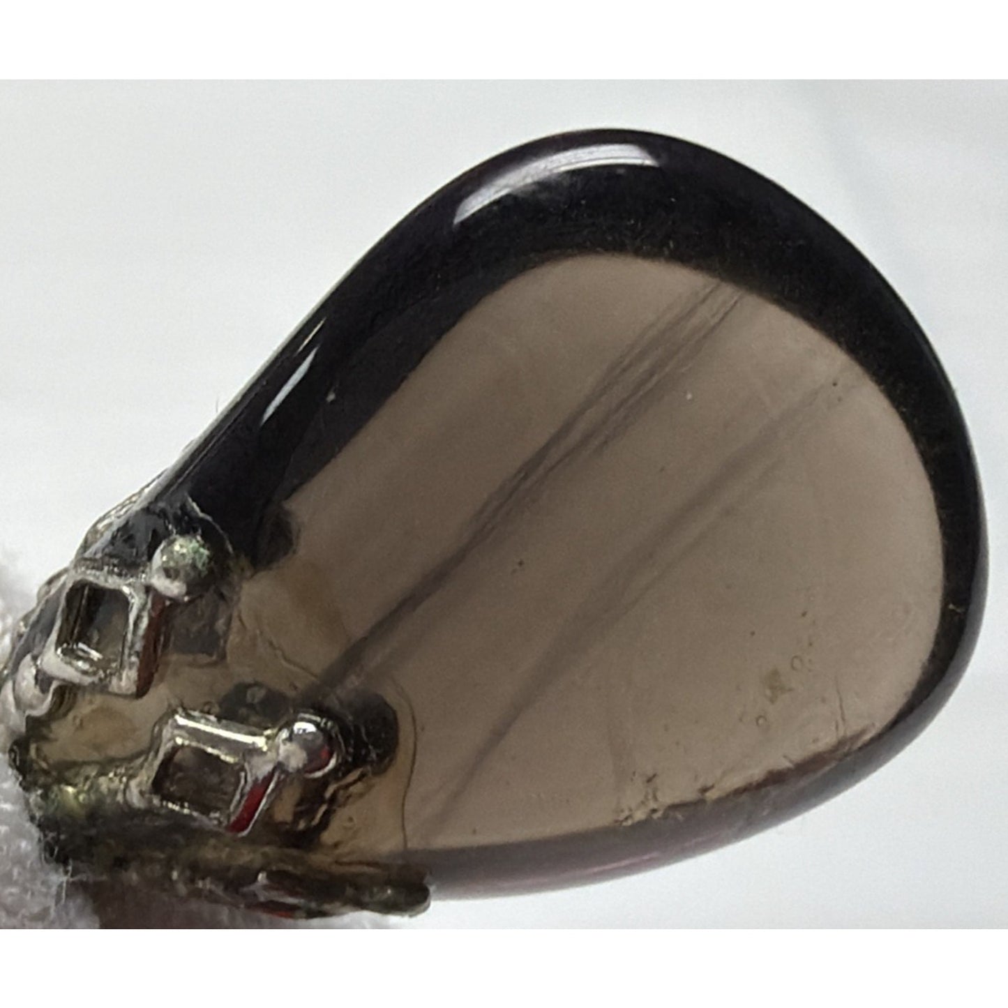 Vintage Tumbled Polished Smoky Quartz Gemstone Pendant Hand Made As Is