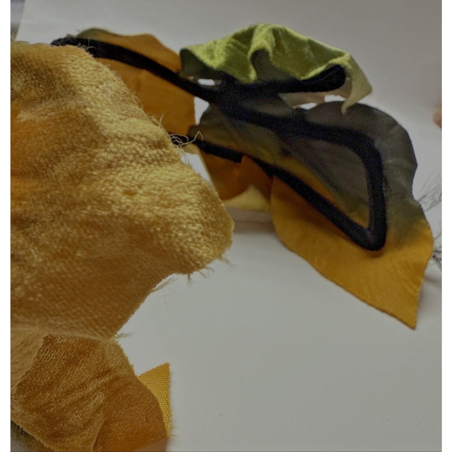 Vintage Metallic Velvet Maple Leaf Half Hat Fascinator Gold Black Feather