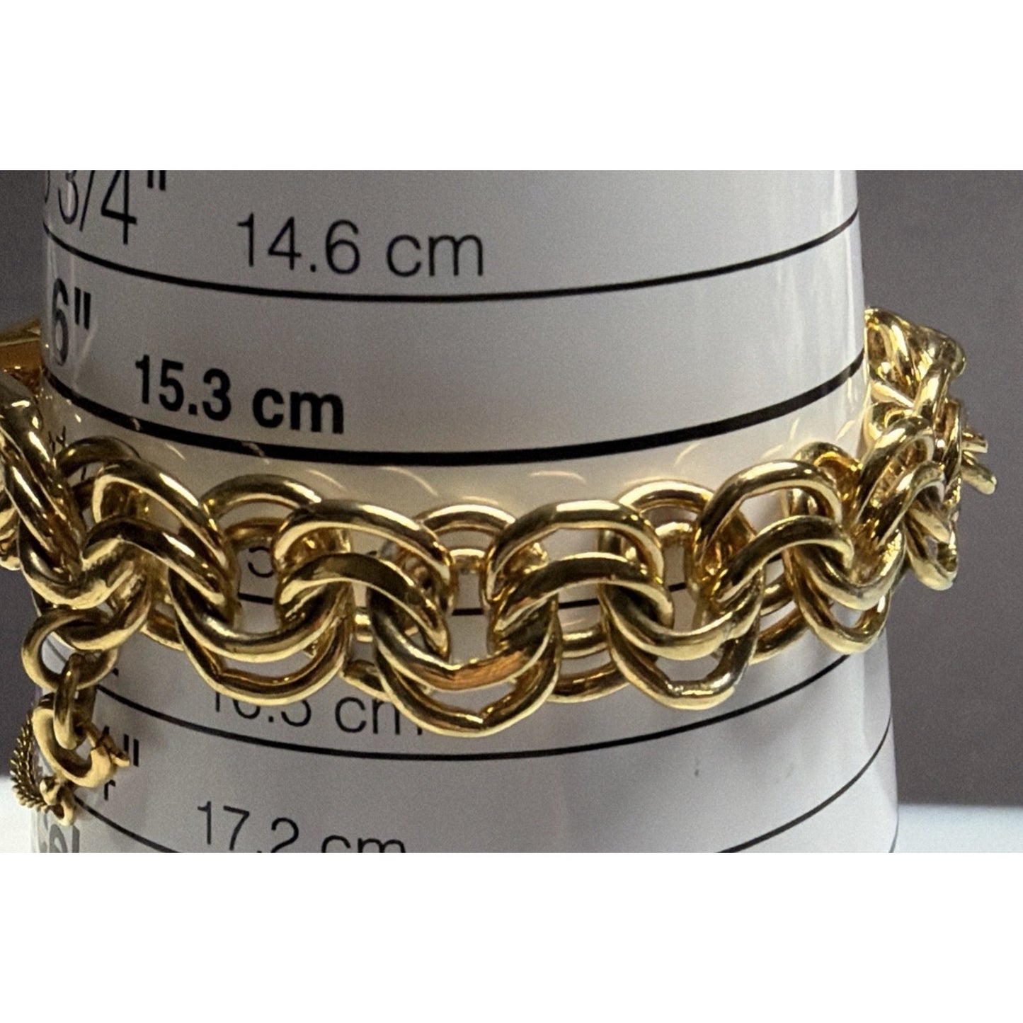 Vintage Monet Gold Tone Double Chain Link Bracelet Safety Chain Clasp