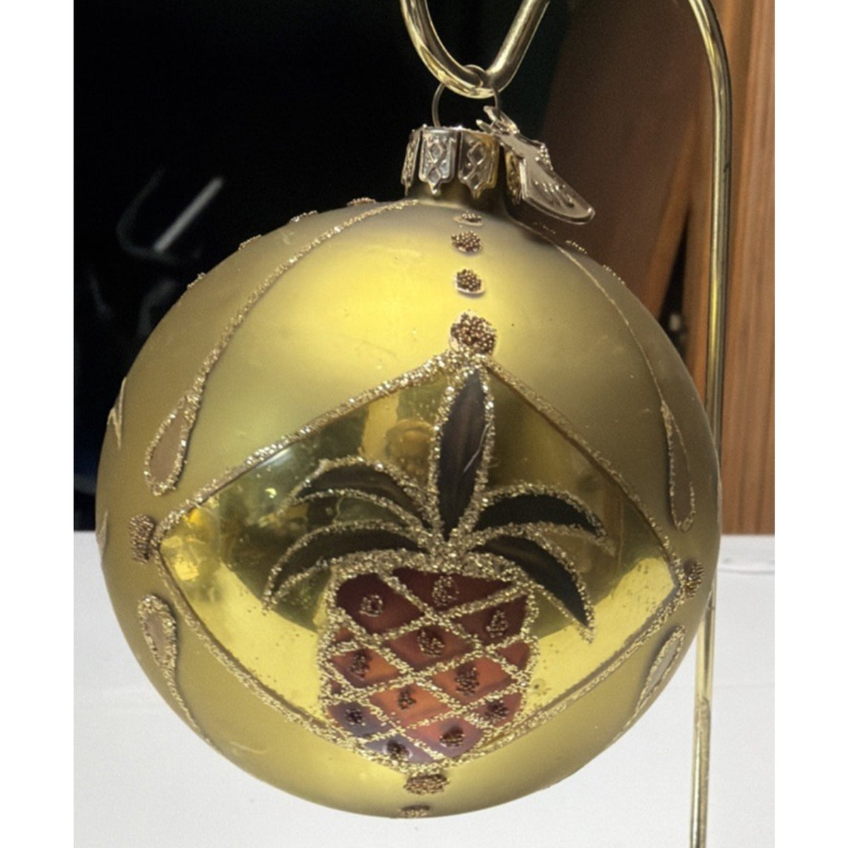 William Sullivan Collection WC Poland Mercury Glass Pineapple Green Ornament