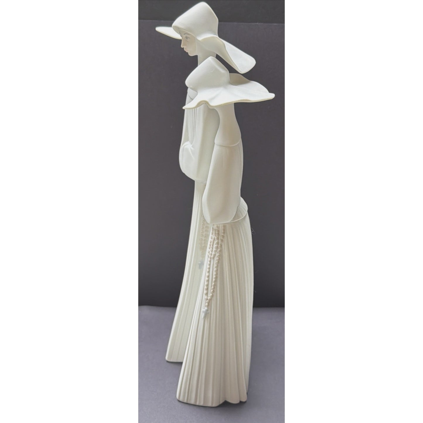 Vtg Lladro Daisa Bisque Porcelain Two Nuns Sculpture Rosaries Religious As Is