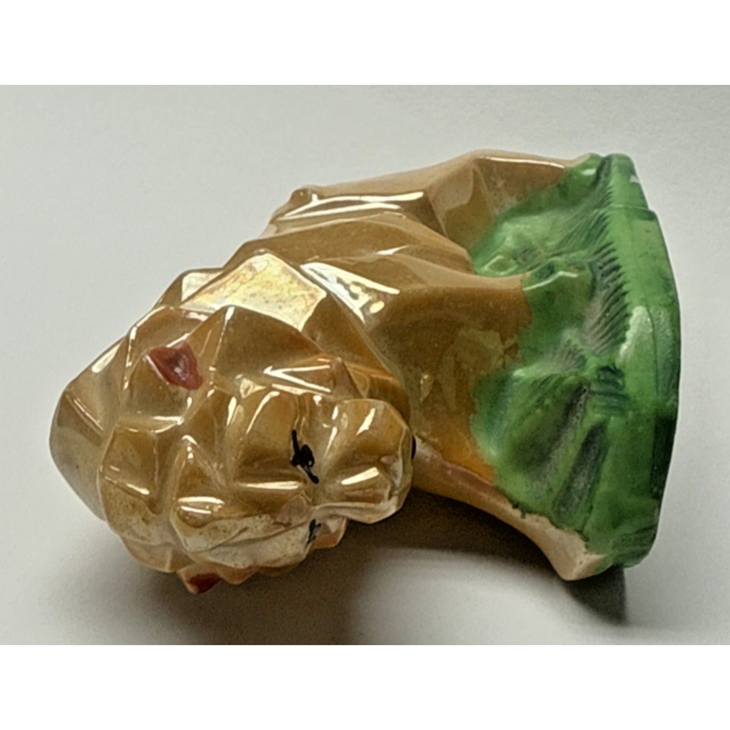 Vtg MCM Lot Of 2 Lion Pin Cushion Lusterware Painted Japan READ