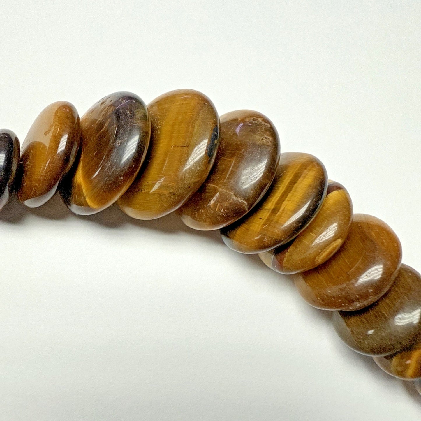 Vintage Tiger Eye Graduated Bead Collar Necklace Large Disc Toggle Layered As Is