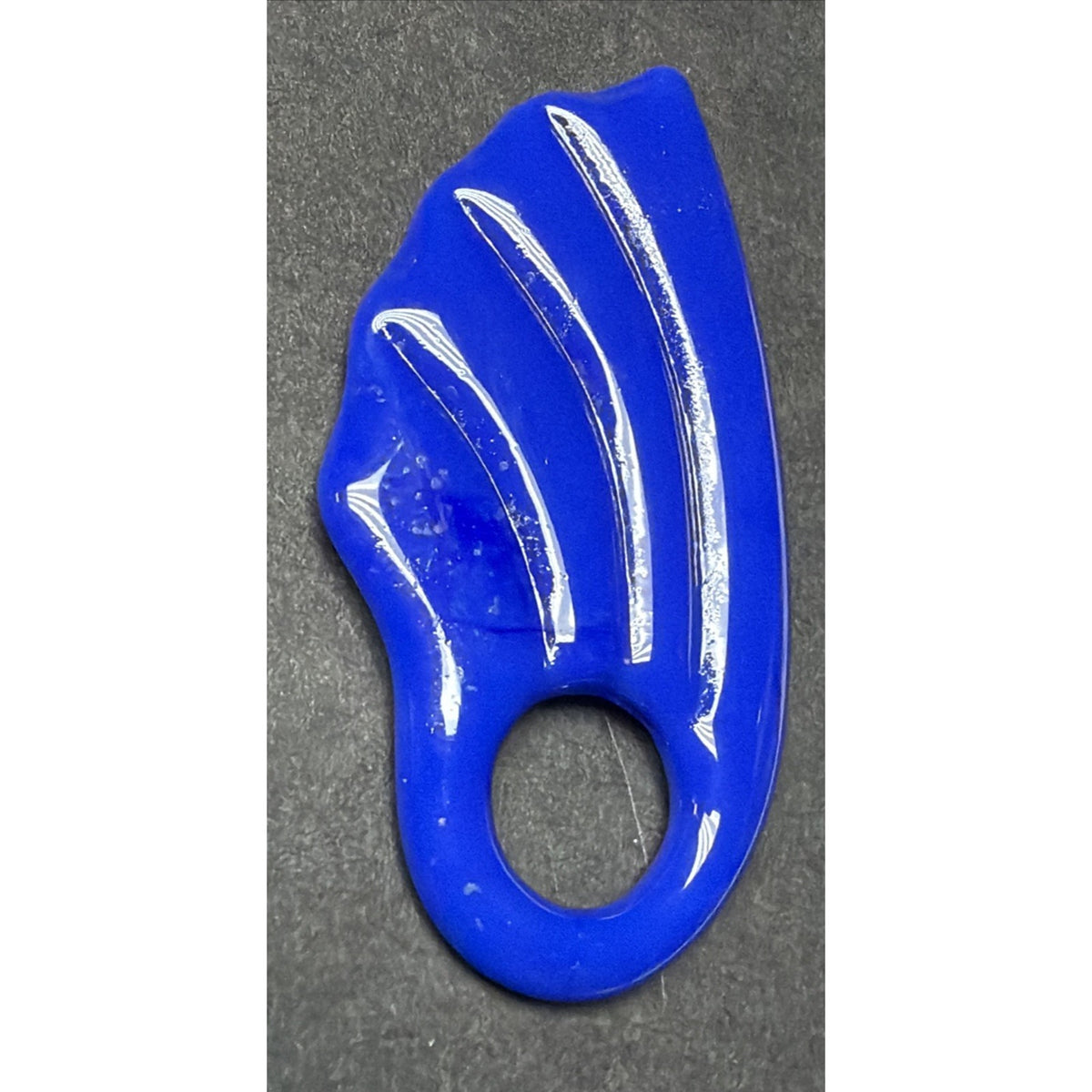 Vintage Cobalt Blue Glass Door Knocker Earrings Fan Wing Chunky As Is No Backs