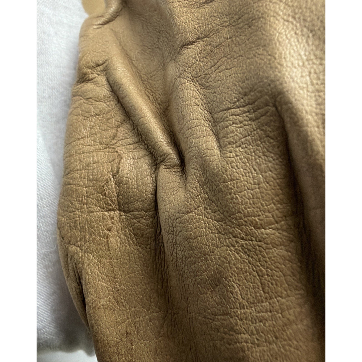 Vintage Womens Astor One Italy Tan Leather Gloves Silk Lined Long As Is Sz 7.5