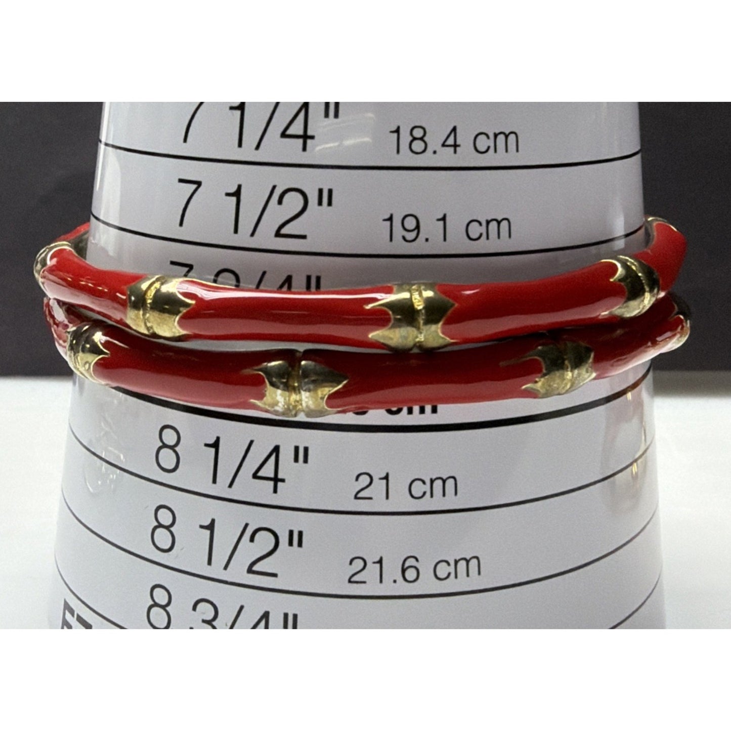 Vintage Lot of 5 Gold Metal Brass Enamel Bamboo Bracelets As Is