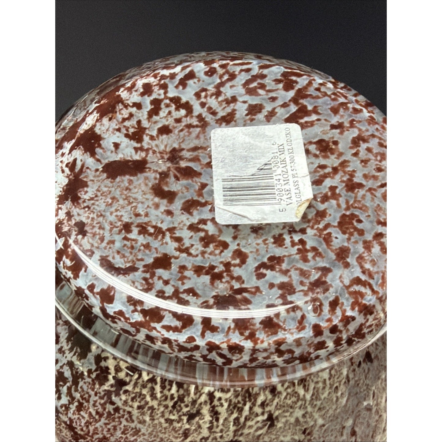 Contemporary Klodzko Poland Art Glass Vase Mozaik Mix Mosaic Abstract Mottled