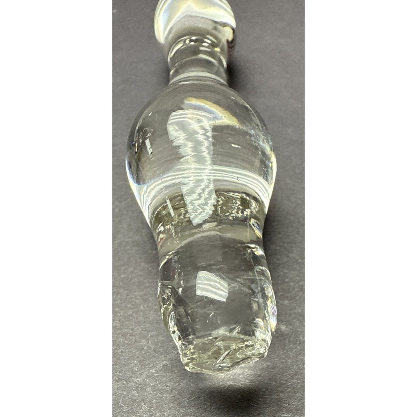 Vtg Marigold Glassware Co Decanter Cruet Blown Glass Flower Paperweight As Is