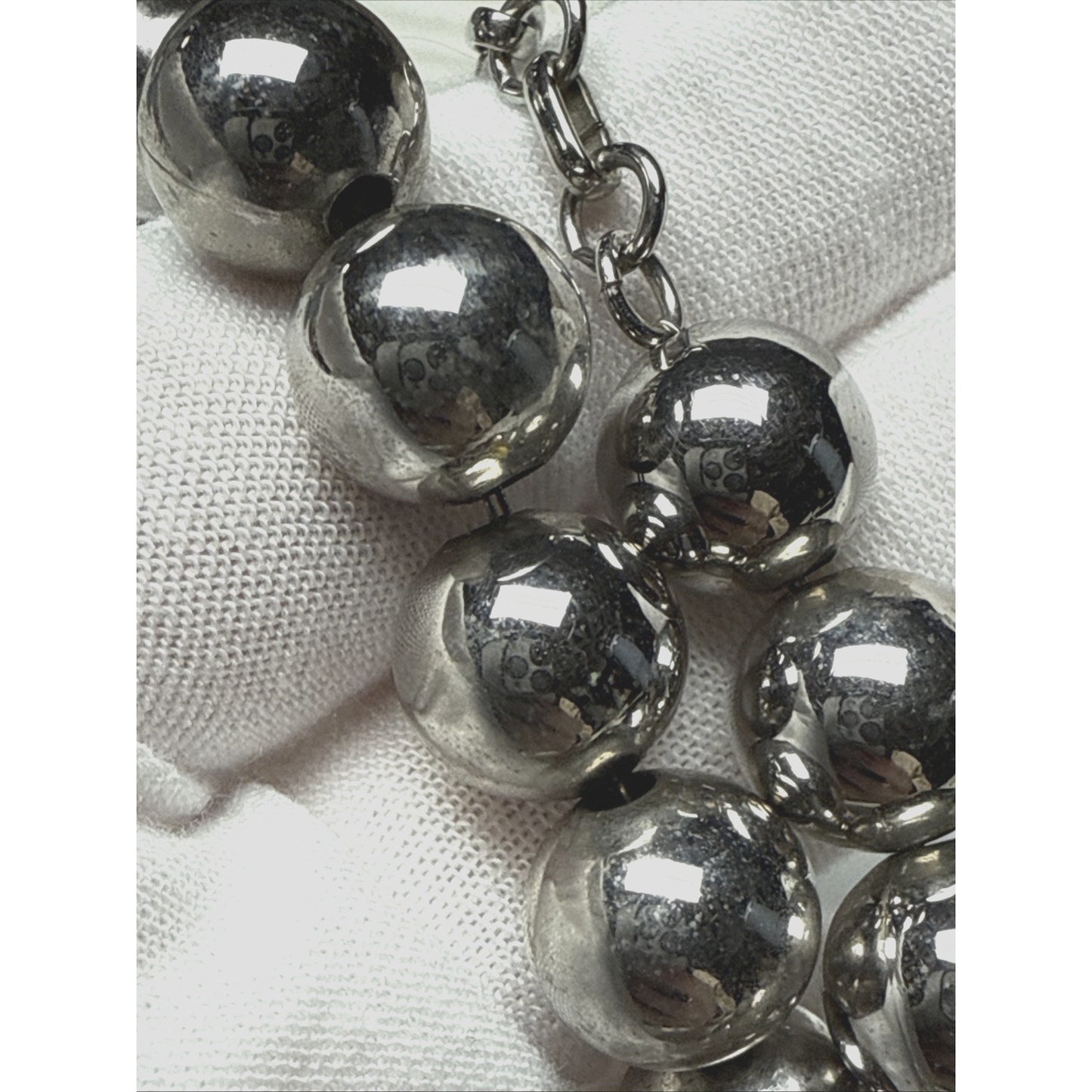 Vintage Vendome Jewelry Silver Ball Bead Necklace Chain Adjustable
