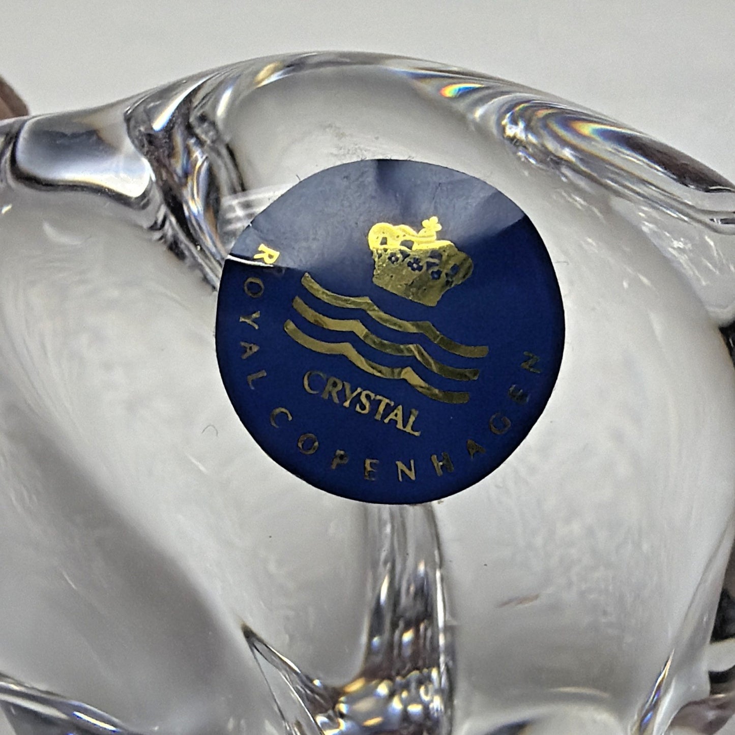 Vintage Royal Copenhagen Hadeland Crystal Polar Bear Figurine Paperweight
