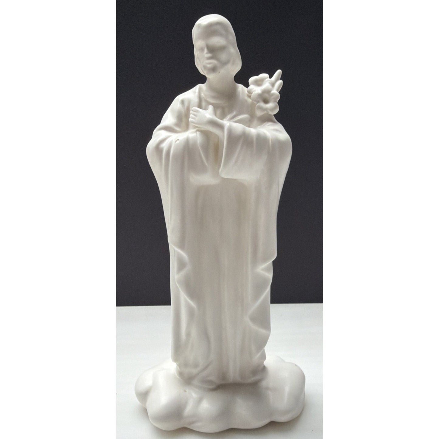 Vintage Enesco Imports Japan White Porcelain St Joseph Statue Religious As Is
