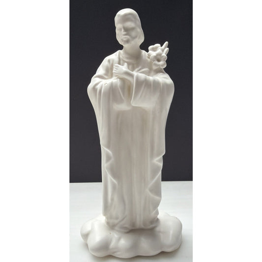 Vintage Enesco Imports Japan White Porcelain St Joseph Statue Religious As Is