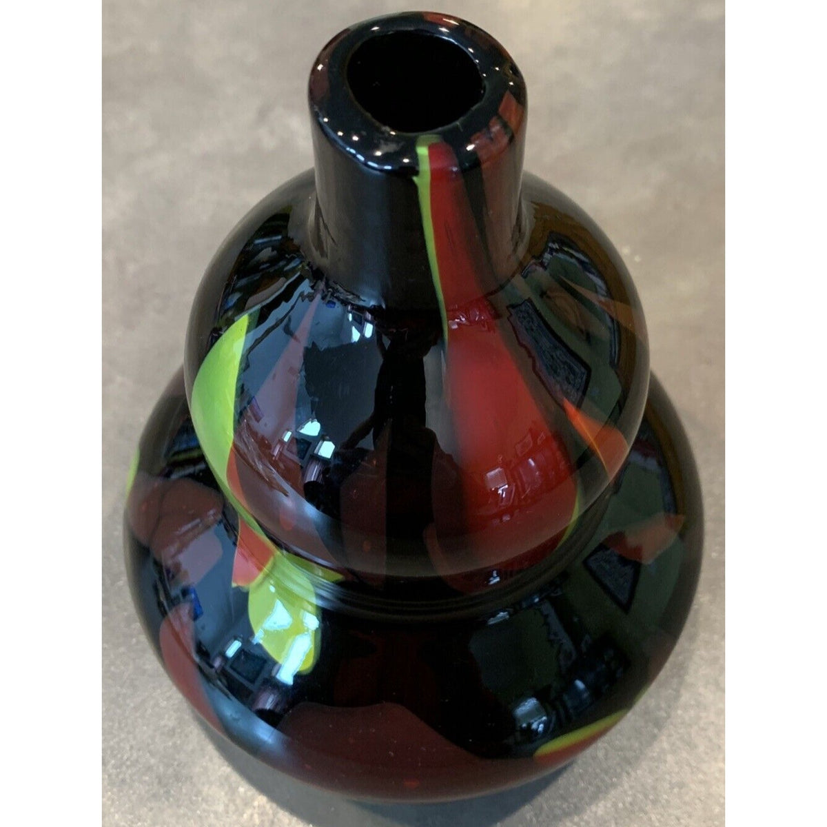 Vintage Murano Glassware Art Glass Vase Sommerso Abstract Double Gourd Shape