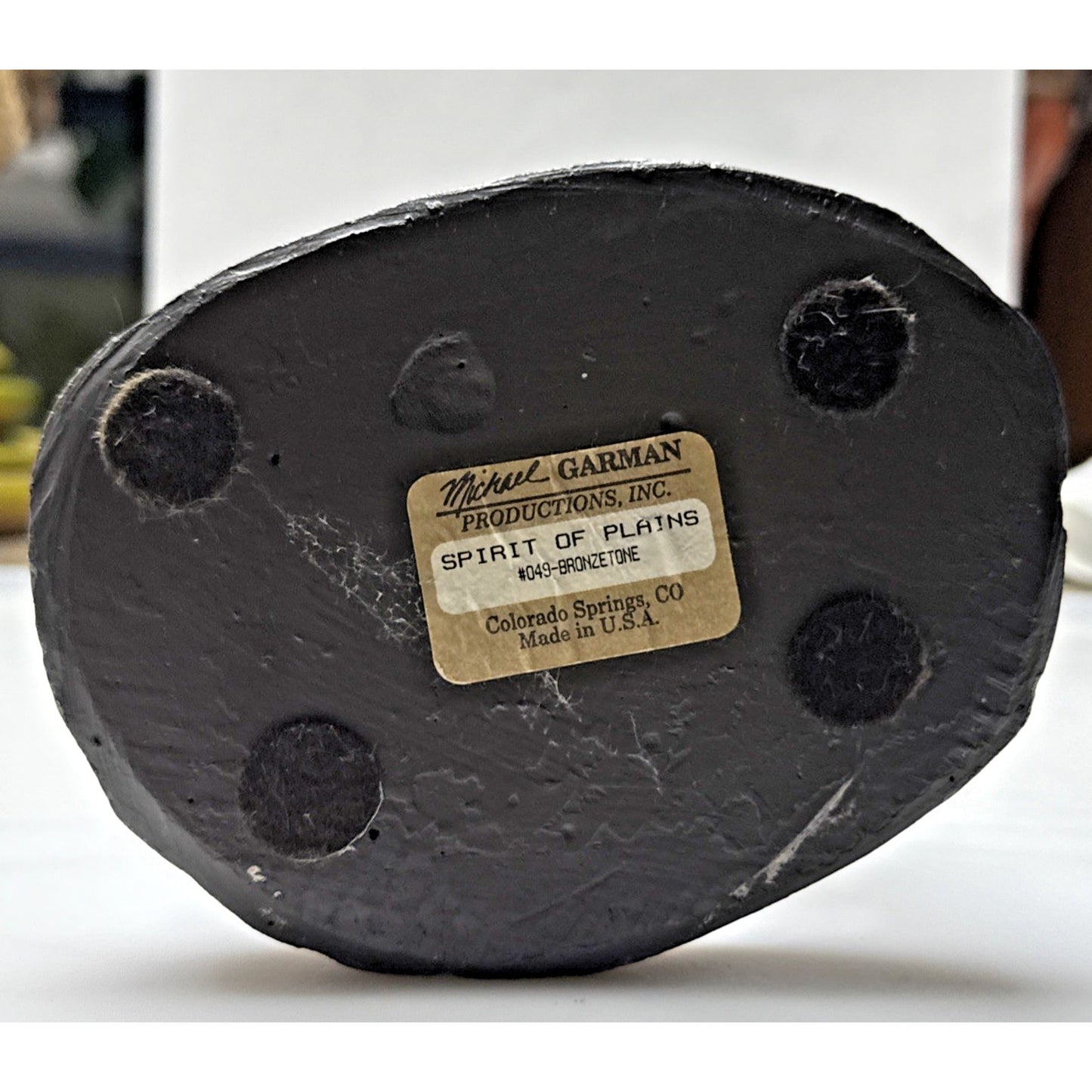 Vintage Michael Garman Sculpture 049 Bronzetone Spirit of Plains Signed As Is