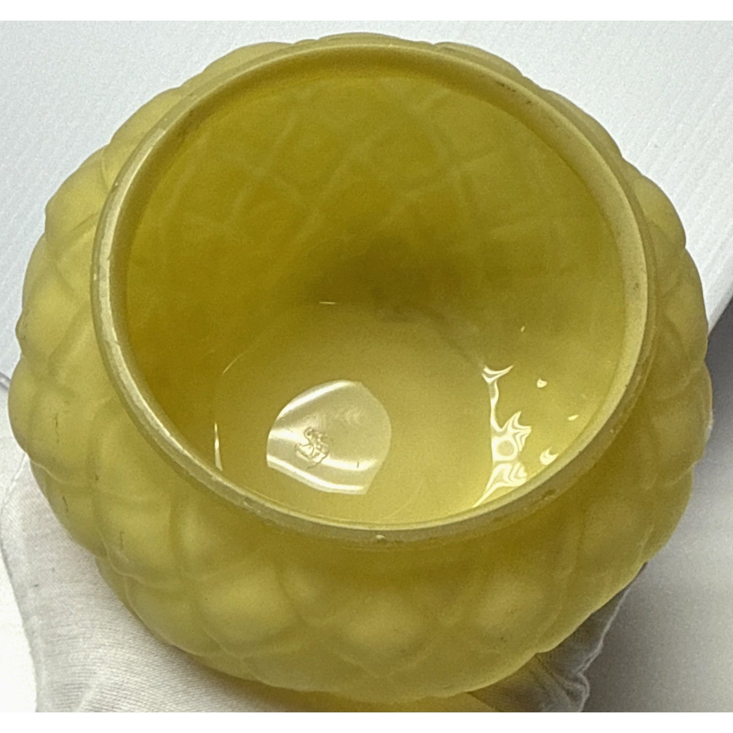 EAPG Fostoria Arctic Cone Yellow Clear Cased Satin Bowl Vase Spooner Spill As-Is