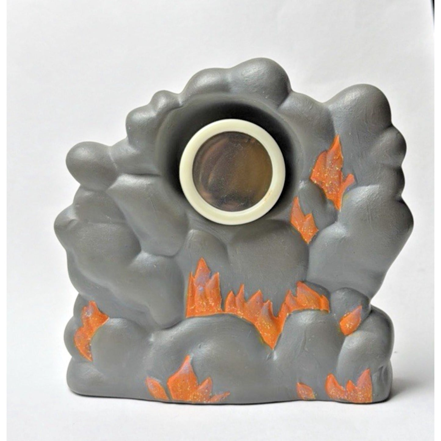 Halloween Ceramic Mold Hand Painted Devil Light Up Blinking Eyes Sound Vase