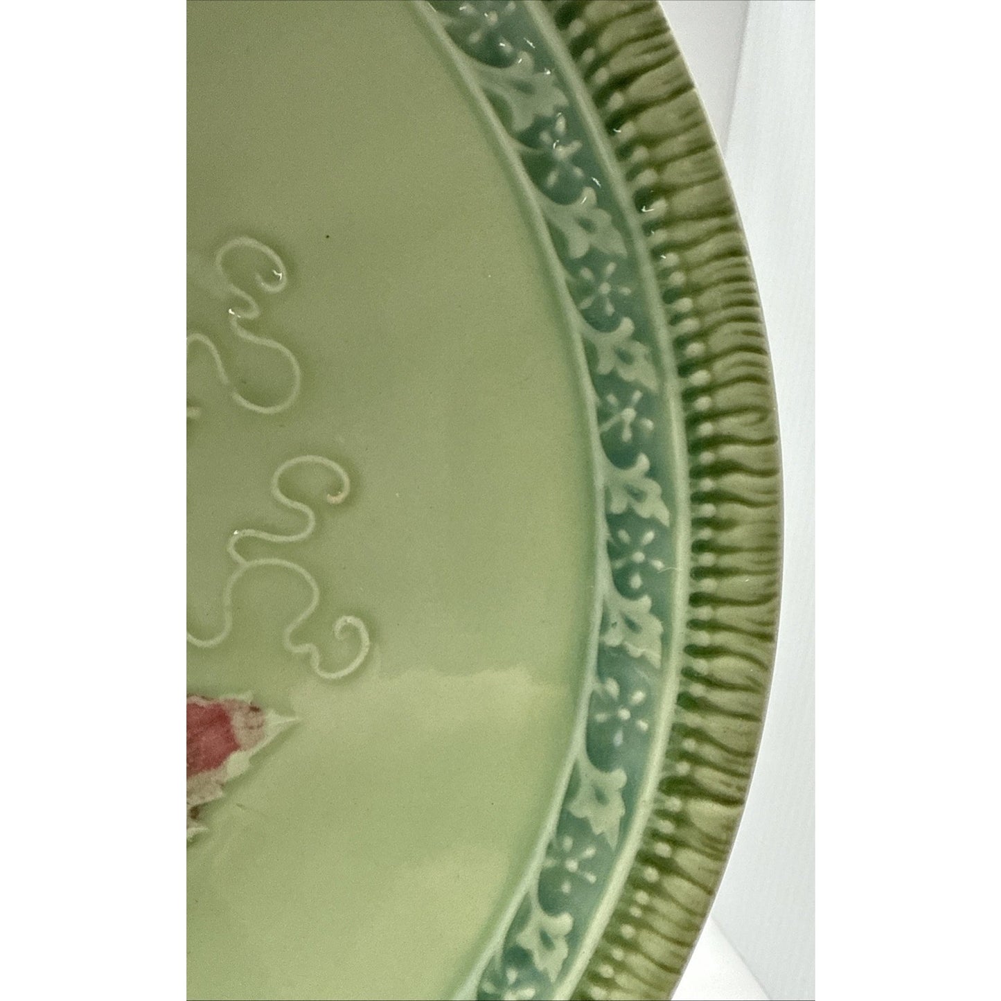 Old Zell Harmersbach Majolica Germany Grapes Leaves Hand Painted Green #114