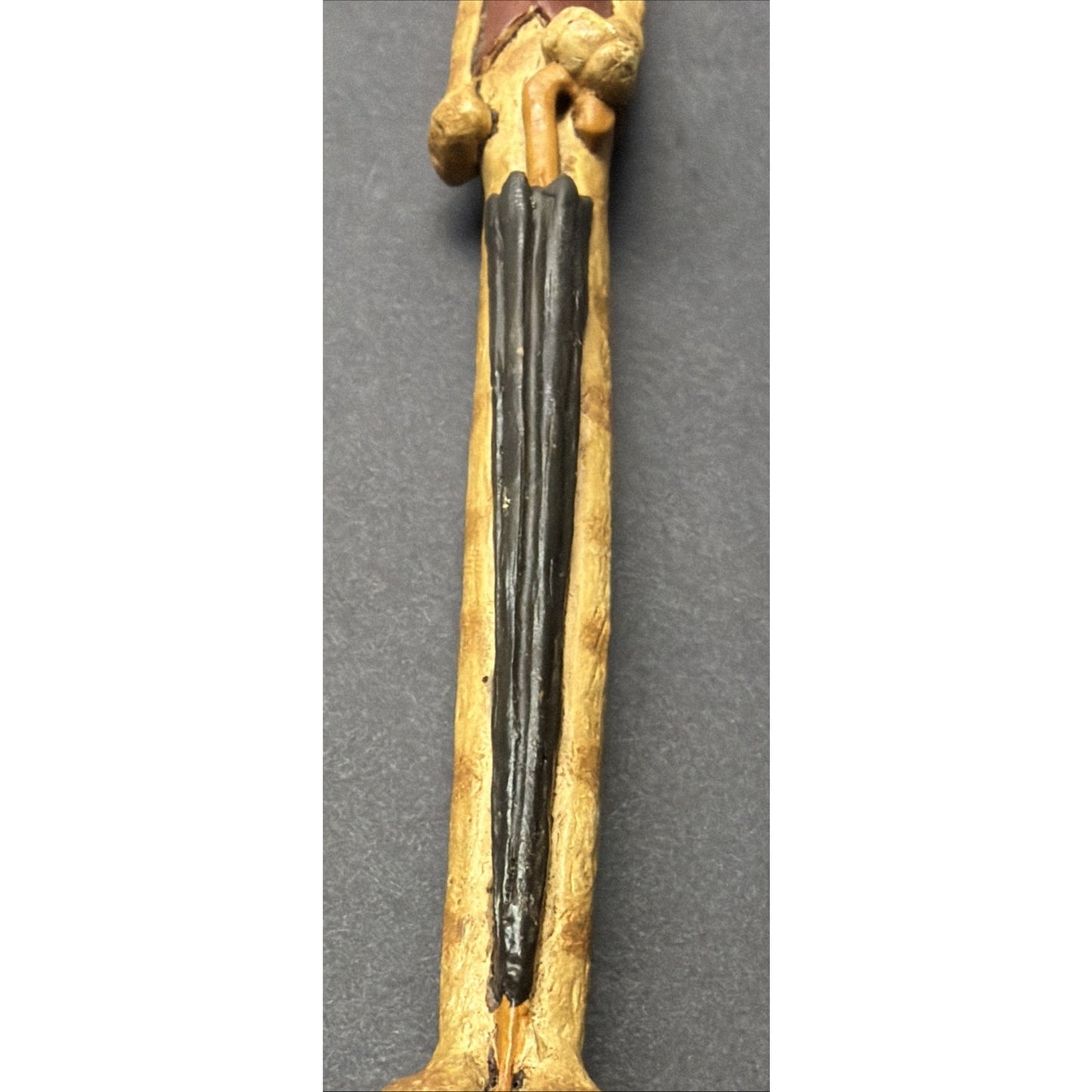 Vintage Folk Art Jim Shore Pencil Cat Man With Umbrella JS As Is