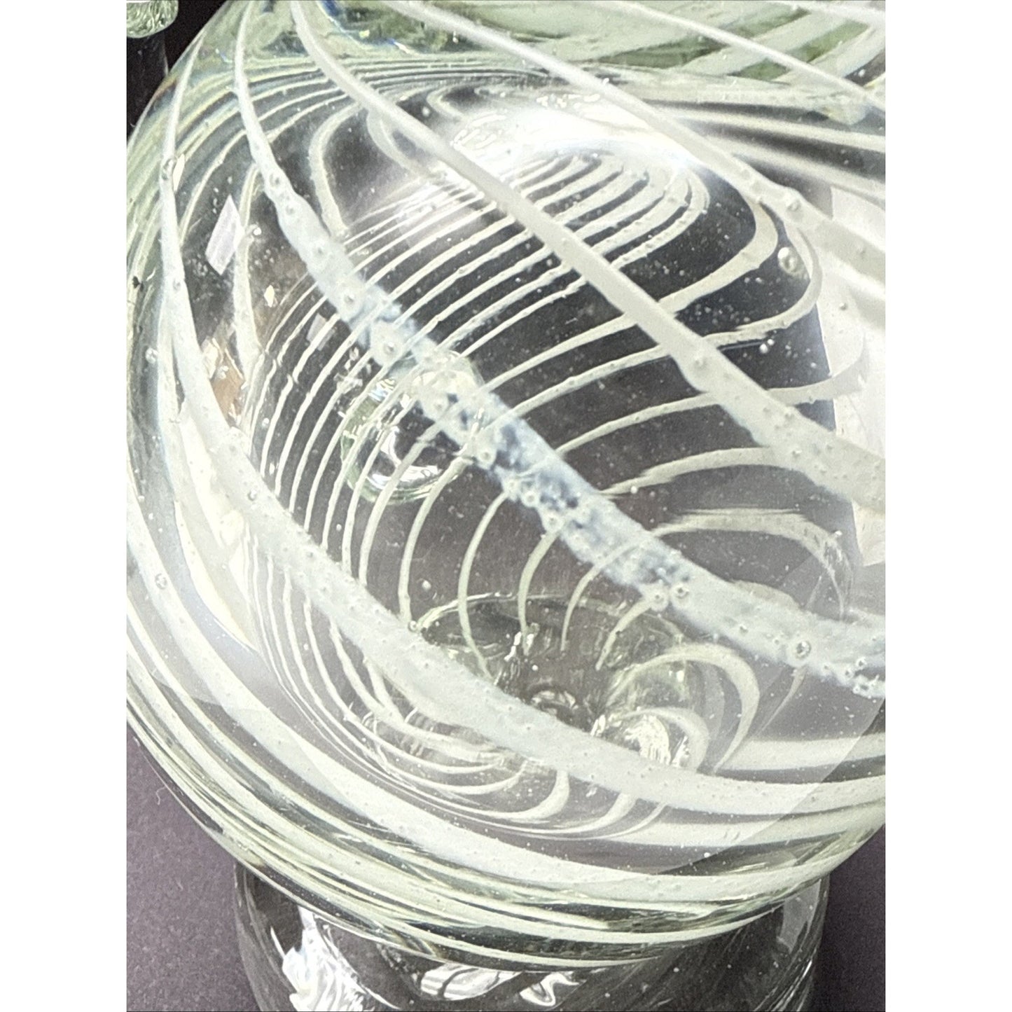 Vintage Blown Glass Mouse White Spiral Curved Tail Figurine Paperweight As Is