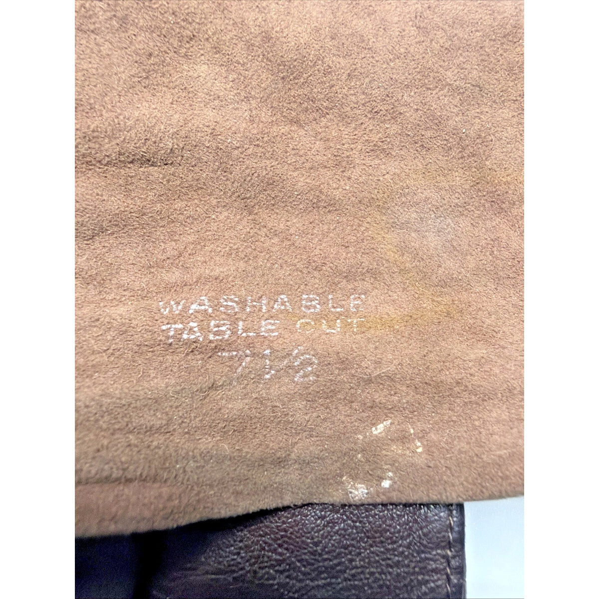 Vintage Launder Leather Brown Gloves Washable Table Cut Size 7.5 As Is