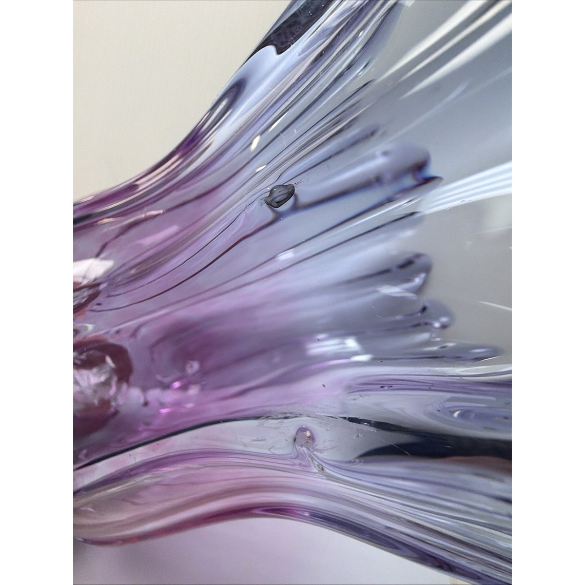 MCM Chribska Josef Hospodka Gradient Art Glass Vase Footed Mottled Purple Blue